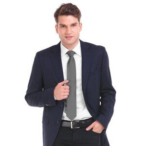 Neck Tie - Men's - Gray / Silver- Micro Mini Dot Pattern - NWT